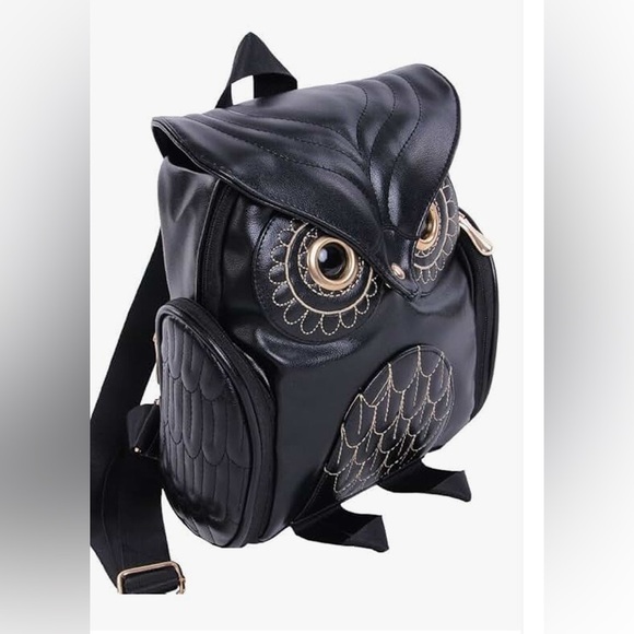 Black Owl Design Owl-Print Daypack Backpack NWT